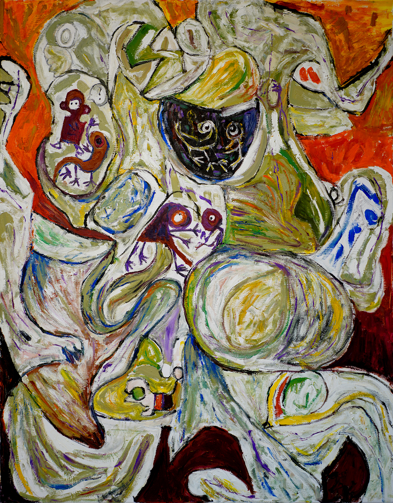 Rongrong Liu Miaozhi 刘容容 喵吱 甲骨文-17-3-202101 油画 2021